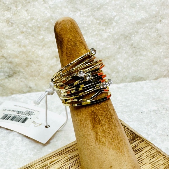 NEW! Jules Smith 14k Yellow Gold Plated Layered Stacking Ring Set - Picture 11 of 16